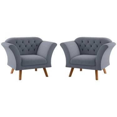 Imagem de Conjunto Poltrona Decorativa Roseira Inca Chumbo