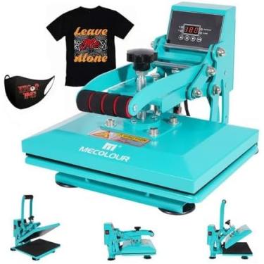Imagem de Prensa Térmica Plana 23x30cm Sublimação Transfer sublimação máquina de prensagem para camiseta chapéu (NOVO azul 110v)