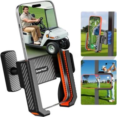Imagem de Smerkod Suporte magnético de telefone para carrinho de golfe com ímãs N52, instalação de clipe de telefone 3s, suporte de telefone para iPhone Galaxy serve para EZGO Club Car Yamaha Icon, acessórios