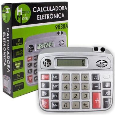 Imagem de Calculadora eletronica 8 digitos com porta caneta + som a pilha 15x13c