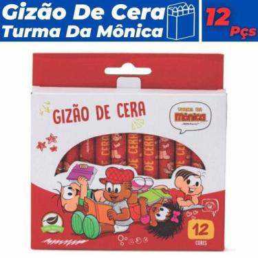 Imagem de Giz Gizão de Cera Turma da Mônica 12 Cores Infantl p/ Pintura - Lyke