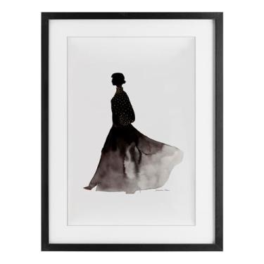 Imagem de Stupell Industries Cobertura em silhueta dourada impressão emoldurada preta sob vidro design por Simone Elum, 23 x 17