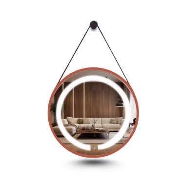 Imagem de ESPELHO ADNET ILUMINADO REDONDO 60CM COBRE C/ALÇA PRETA TOUCH LED 6000K