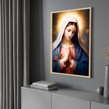 Imagem de Quadro com Moldura Nossa Senhora Aparecida Religioso Decorativo Grande Sala Quarto Hall