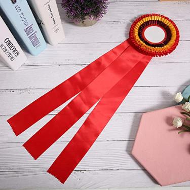 Imagem de Domary Crachá de Fita Requintada, Troféu Ideal Com Design Delicado para Feiras de Ciências, Eventos Esportivos e Competições (Vermelho)