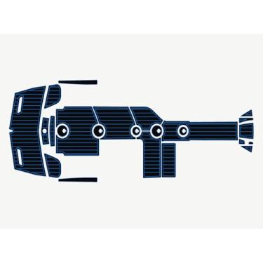 Imagem de outdek Plataforma de natação Mastercraft X46 Cockpit 2014-2018 6 mm Espuma EVA Faux Teak Marine Floor (preto sobre azul)