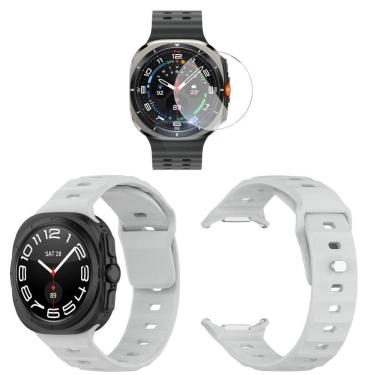 Imagem de Pulseira Silicone + Pelicula Vidro Para Galaxy Watch Ultra