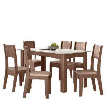 Imagem de Conjunto Sala de Jantar Alice 1,56 com 6 Cadeiras Amend 51C - CELTA MÓ