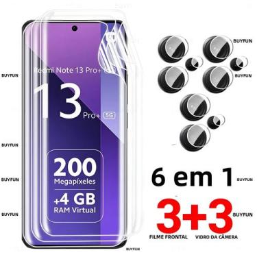 Imagem de Película Hidrogel Curva 6 Em 1 Para Proteção De Tela Xiaomi Redmi Note