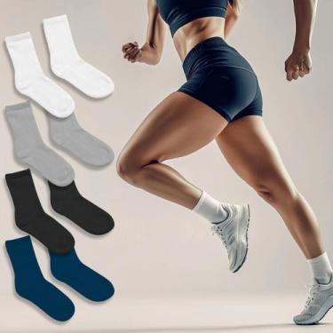 Imagem de Kit 6 Pares Meia Cano Médio Fitness Academia Cores Sortidas - Rupee, S