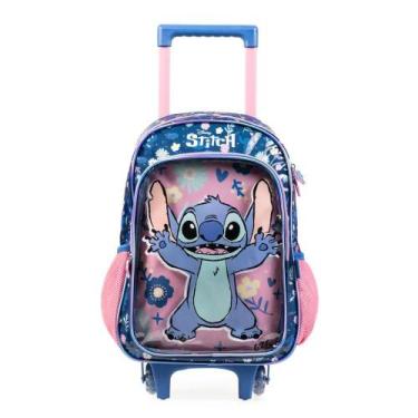 Imagem de Mochila de Rodinha Infantil Feminina Stitch Azul - Bagaggio, U