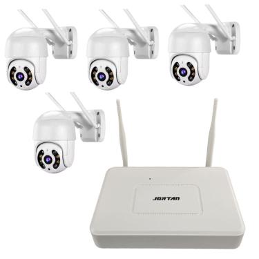Imagem de 4 Cameras Sem Fio DVR NVR Segurança App Celular Gravador de Video Wifi Microfone Alto Falante Visao Noturna Ip66 Casa Rua Varanda 