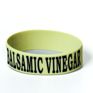 Imagem de Culinary ID Bands Etiqueta de garrafa "vinagre balsâmico", pulseira de silicone de grau alimentício para garrafas de 355 ml, texto impresso claro, etiqueta de identificação de cozinha reutilizável
