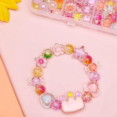 Imagem de Kit de 320 peças de pulseira de contas de argila, 15 estilos de contas redondas para mulheres, bijuterias, faça você mesmo, pulseira, colar, brincos, acessórios com faixa de cabelo