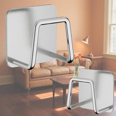 Imagem de Suporte de esponja de aço inoxidável para pia de cozinha – Pacote com 2 esponjas SUS304 escovadas à prova de ferrugem com design de drenagem – Organizador de parede ou superfície para armazenamento