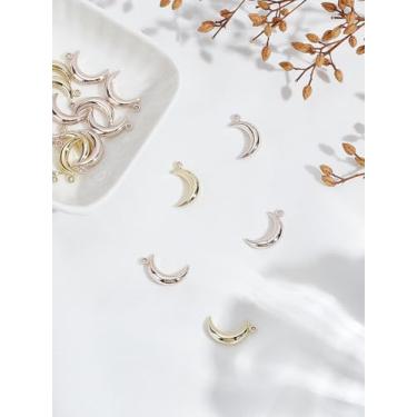 Imagem de Pingentes de lua de liga de 20 peças, pingentes de metal, pingentes de cores mistas, suprimentos de joias para mulheres, aniversário, festival, presentes elegantes, joias personalizadas, 18 x 10,5 x 4