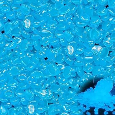 Imagem de 200 peças de pedras brilhantes artificiais - enchimento de vaso para centros de mesa, pedras decorativas para frascos, jardins, aquários e artesanato (luz azul ativada à noite)