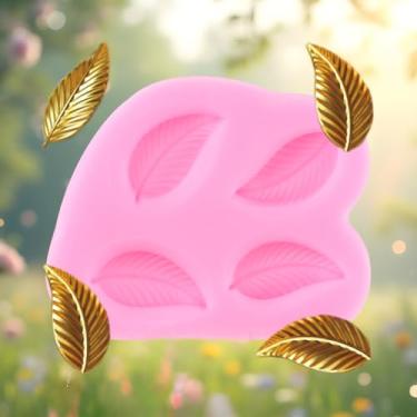 Imagem de Molde de folhas de silicone moldes de fondant molde de folhas de árvore para decoração de bolo topo de cupcake chocolate doce polímero argila goma pasta