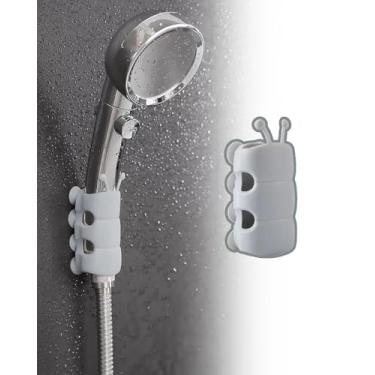 Imagem de Instalação de luminária de banheiro de silicone cinza suporte de chuveiro destacável instalação de luminária de banheiro BLC44-01