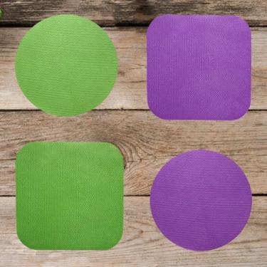 Imagem de 4 peças de almofadas para abridor de jarras, garras de borracha multifuncionais para idosos com mãos fracas porta-copos de cozinha (verde, roxo)