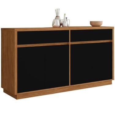 Imagem de Balcão Aparador Buffet 4 Portas 100% Mdf Anne N02 Ypê Preto