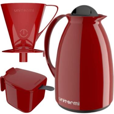 Imagem de Kit Prático Para Café Garrafa Térmica + Açucareiro 350 ML + Suporte Po