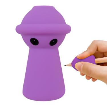 Imagem de Pinças de lápis | Almofada ergonômica em forma de alienígena de silicone para segurar corretor de postura | Ferramenta de auxílio para escrita com caneta melhora a escrita à mão das crianças, artigos