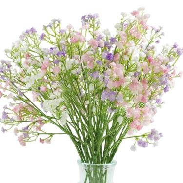 Imagem de Bairdish Babys Breath Flores artificiais - Pacote com 15 buquês de decoração de festa de casamento em massa de Gypsophila, hastes florais falsas para vaso de casa, jardim, mesa, centro de mesa