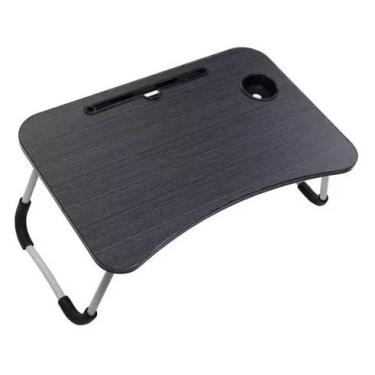 Imagem de Mesa Dobrável para Notebook Portátil Dobrável Articulada em Mdf Suporte Laptop Cama Estudo Tablet(Preto)