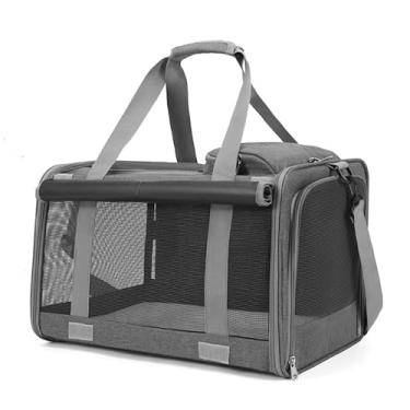 Imagem de Mochila de Transporte para Pets, Transparente com Ventilação, Visão Panorâmica, Portátil para Cachorros e Gatos, Cor Cinza