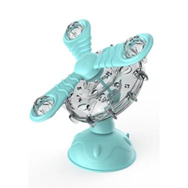 Imagem de Twlead Brinquedo dispensador de petiscos rotativos para animais de estimação: brinquedo de quebra-cabeça giratório de 360 graus, alimentador de roda gigante montado na janela com ventosas para gatos e
