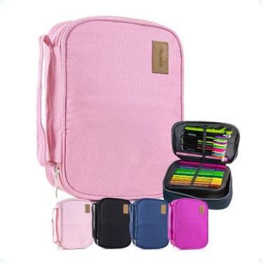 Imagem de Estojo Escolar Organizador Jumbo Box Com Divisórias Grande - Hxt, Rosa