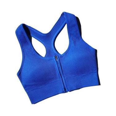 Imagem de Top Esportivo Feminino Com Zíper, Sutiã De Fitness, Roupas Para Academ