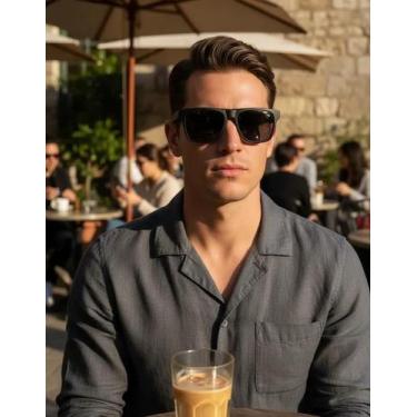 Imagem de Óculos De Sol Unissex Hress Loop Emborrachado Polarizado Uv400 Cor:Pre