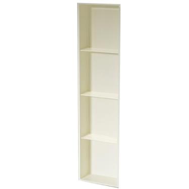 Imagem de Nicho de chuveiro de aço inoxidável, armazenamento de banheiro embutido, suportes de papel higiênico decorativos, armários de armazenamento com guarda-corpo para cozinha (branco-A, 28 x 120 x 12 cm