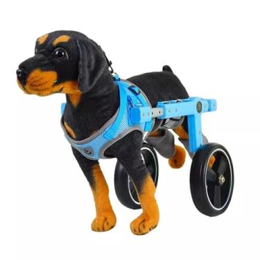 Imagem de Cadeira de rodas leve para cães com 2 rodas para pernas traseiras - auxílio à mobilidade para cães com deficiência, carrinho de apoio para reabilitação de animais de estimação para raças grandes