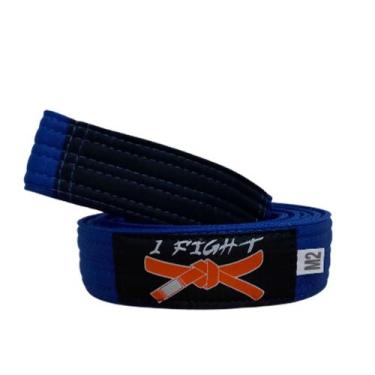 Imagem de Faixa Kimono Judô Jiu-Jitsu Ponta Preta Infantil - 1 Fit, M1, Azul