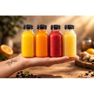 Imagem de 50 Garrafa PET quadrada 200ml com tampa Sortida Ideal para chocolate, 