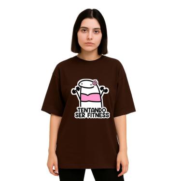Imagem de Camiseta Oversized Feminina Algodão Treino Academia Fitness-Feminino