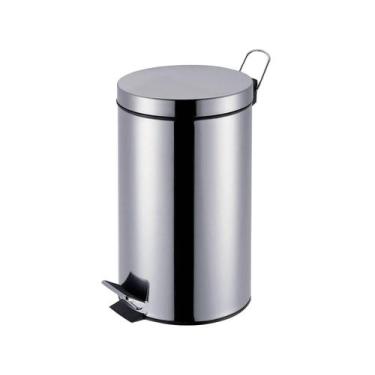 Imagem de Lixeira De Aço Inox Redonda 5 L Banheiro Lixo Mor Tarugão, Inox