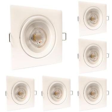 Imagem de Kit 6 Spot Led Quadrado Direcional 12W Branco Frio 6500k Bivolt - Ilum