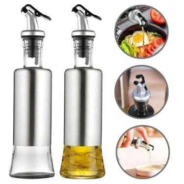 Imagem de Galheteiro Inox Porta Azeite e Vinagre 320ml Mimo Style Vítreo Dosador