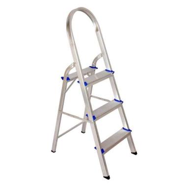 Imagem de Escada de Alumínio 3 Degraus Domestica Real - REAL ESCADAS