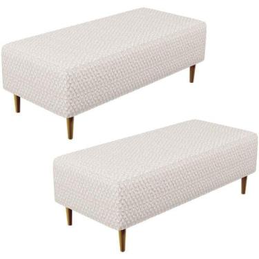 Imagem de Kit 02 Puffs Decorativo Sala De Estar Bali W01 Pés Palito 120x50 Cm Bo