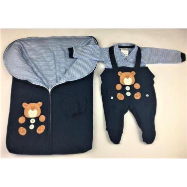 Imagem de Roupa bebê menino kit saída maternidade - RG SHOPS, P, Ursinho - azul