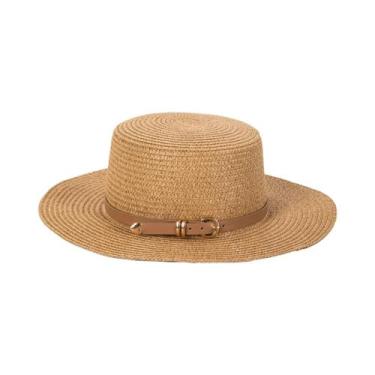 Imagem de Chapéu De Sol De Palha Dobrável De Aba Larga Estilo Praia Feminino Par