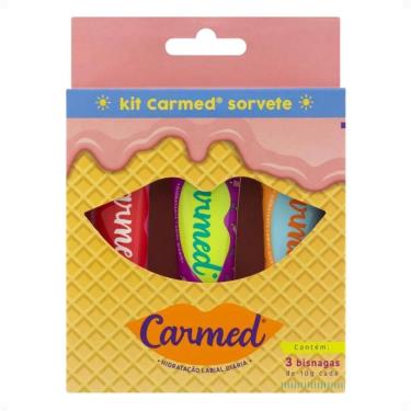 Imagem de Kit Carmed Sorvete Protetor Solar Labial Fps 15 Incolor Com 3