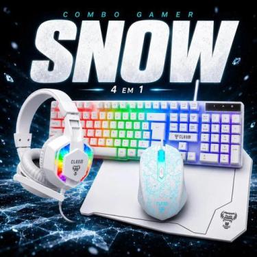 Imagem de Combo Gamer Clanm Nightmare Snow Teclado Mouse Headset 4x1 - Clamn