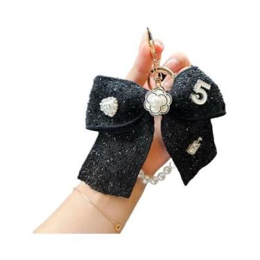 Imagem de Chaveiro De Moda Feminina Com Pérolas E Laço De Borboleta, Pingente Pa