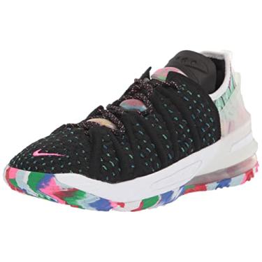Imagem de Nike Sapatos infantis Lebron 18 (GS) James Gang CW2760-002, Preto/Branco/Multi, 7 Big Kid